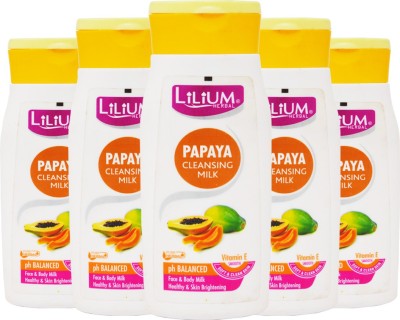 LILIUM Papaya Cleansing Mlik 100ml Pack of 5 Face Wash(100 ml)