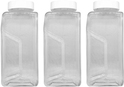 PURAMIO Plastic Grocery Container  - 750 ml(Pack of 3, White, Clear)