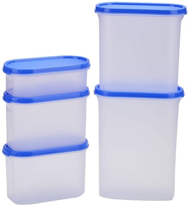 Cutting EDGE Plastic Utility Container  - 2400 ml, 1800 ml, 525 ml, 1200 ml(Pack of 5, Blue, Clear)