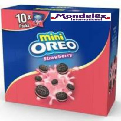 Mondelez International Mini Strawberry 10packs, 204g Cream Filled Biscuit(204 g)