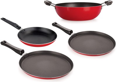 NIRLON FT12_KD12_TP22_FT11________ Non-Stick Coated Cookware Set(PTFE (Non-stick), Aluminium, 4 - Piece)