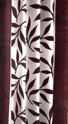 Radha Enterprises 213 cm (7 ft) Polyester Semi Transparent Door Curtain (Pack Of 2)(Printed, Brown)