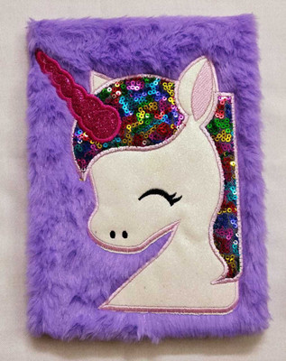 The Little Angels Unicorn Soft Plush Sequence Diary/Lovely Notebook Diary Regular Diary Ruled 100 Pages(Purple)