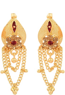 MissMister Brass Goldplating Meenakari Stylish Earrings Women (MM6538ERRM) Brass Drops & Danglers