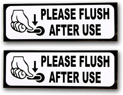 VVWV PLEASE FLUSHAFTER USE SIGN STICKER Emergency Sign