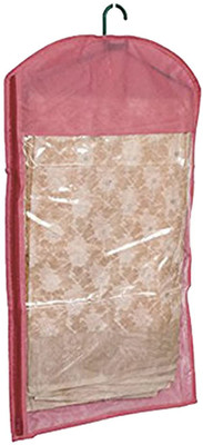 Avanti Creation DRETAIL Transparent Red Bow Fancy Single Saree Covers Set of 10 Pcs (with Zip Lock) COVER A18(Pink)