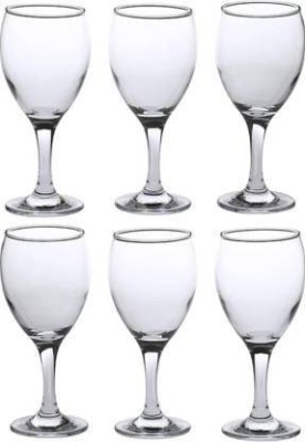 GROS (Pack of 6) stylish hygiene wine glass 1 Glass Set Wine Glass(200 ml, Glass, Clear)