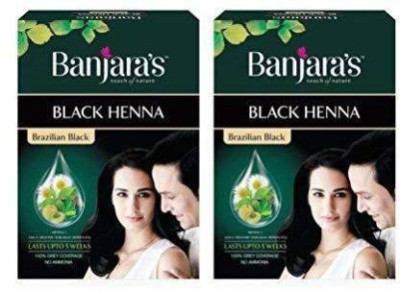 Banjaras Black Henna Hair Color, Brazilian Black (54gms, Pack of 2)(110 g)