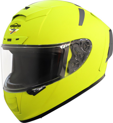 Steelbird SA-2 7Wings Super Aeronautics Full Face Helmet Motorbike Helmet(Glossy Fluo Neon with Clear Visor)