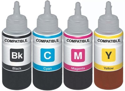 Skrill Epson Refill Ink Set for Epson Printers L100, L110, L130, L200, L210, L220, L300, L310, L350, L355, L360, L365, L455, L550, L555, L565, L1300 Black + Tri Color Combo Pack Ink Bottle
