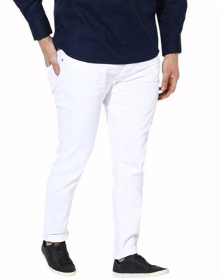 Masterly Weft Slim Men White Jeans