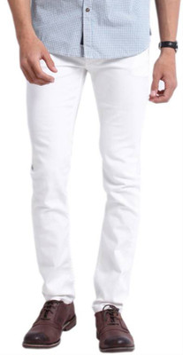 Masterly Weft Slim Men White Jeans