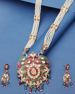 Bhagya Lakshmi Alloy Gold-plated Multicolor Jewellery Set(Pack of 1)