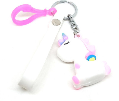 Arkanum White Unicorn With Lanyard And Hook Keychain Key Chain