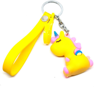 Arkanum Yellow Unicorn With Lanyard And Hook Keychain Key Chain