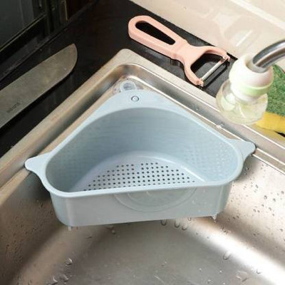 Shree Ganesh Creation SINK CORNER DRAINER Plastic Fruit & Vegetable Basket(Blue)