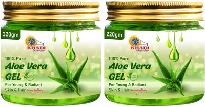 KHADI BHANDAR 100% Pure Aloe Vera Gel for Beautiful Skin & Hair(440 g)