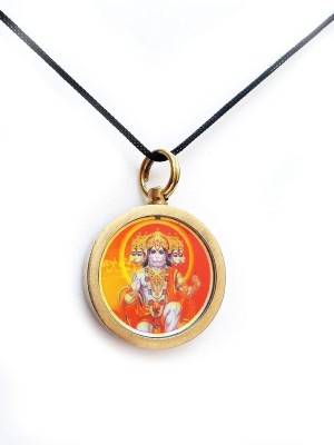 AIR9999 Panchmukhi Shree Hanuman Yantra Brass Pendent Locket for Men & Women Brass Pendant