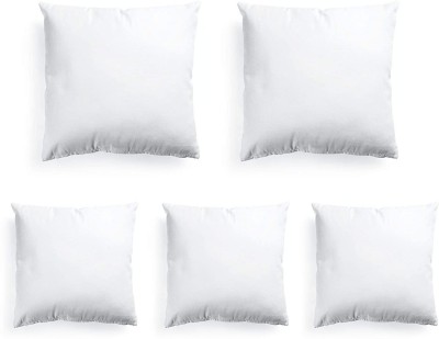 Rana Enterprises Microfibre Solid Cushion Pack of 5(White)