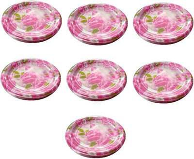 RELIUSMART SHINING PINK ROSE PRINTED PLATES FOR BIRTHDAY Quarter Plate(70 Quarter Plate)
