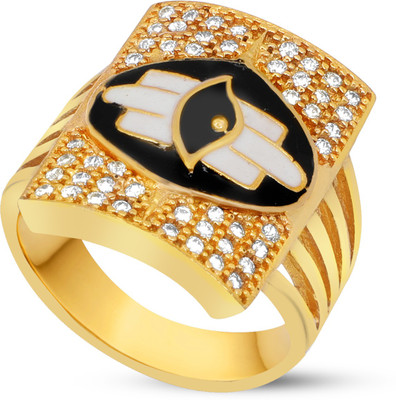 mahi creation Brass Diamond Gold Plated Ring