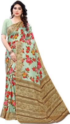 Suntex Floral Print Bollywood Art Silk Saree(Multicolor)