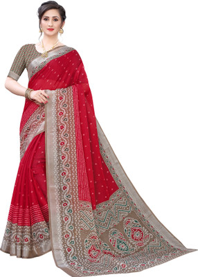 Ratnavati Printed Bollywood Art Silk Saree(Maroon)
