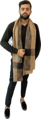 Zaria Fabs Wool Woven Men, Women Shawl(Beige, Black)