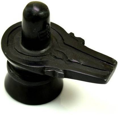 Ridha creation and design 3.3 Inch Black Marble Shiva Lingam Shivling Statue Decorative Showpiece - 8.25 cm (Marble, Black Decorative Showpiece  -  8.25 cm(Marble, Black)