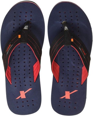 Sparx Men Flip Flops(Black, Navy , 7)