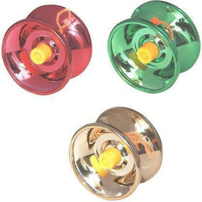 MON N MOL Fine Quality High Gloss high Speed Metal YoYo Spinner Toy (3 pcs)(Multicolor)