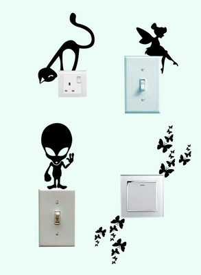 ALLURE 10.16 cm Switch Board Sticker Self Adhesive Sticker(Pack of 4)