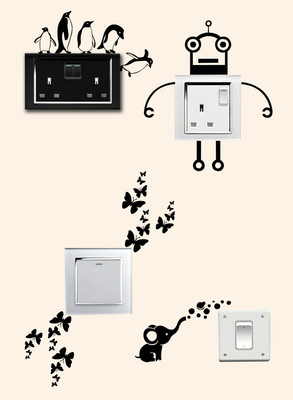 ALLURE 10.16 cm Switch Board Sticker Self Adhesive Sticker(Pack of 4)