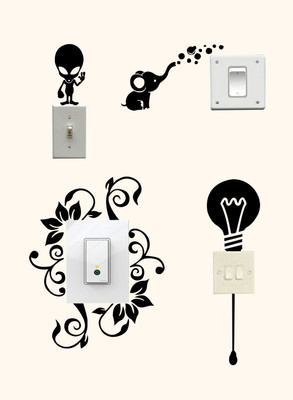 ALLURE 10.16 cm Switch Board Sticker Self Adhesive Sticker(Pack of 4)
