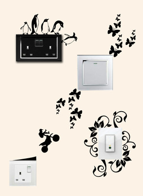 ALLURE 10.16 cm Switch Board Sticker Self Adhesive Sticker(Pack of 4)
