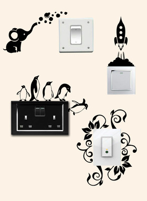 ALLURE 10.16 cm Switch Board Sticker Self Adhesive Sticker(Pack of 4)