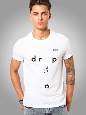 Tocayo Printed Men Round Neck White T-Shirt