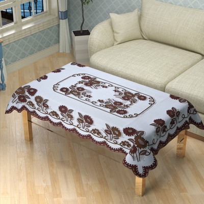 WiseHome Printed 4 Seater Table Cover(Brown, White, Polyester)