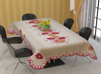 CRIMSON Abstract 6 Seater Table Cover(Multicolor1, Cotton)
