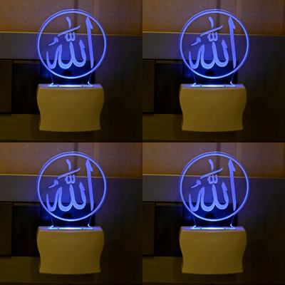 AFAST 3D Illusion Effect Alha Multi Colour LED Night Lamp, Set Of Four Night Lamp(10 cm, Multicolor)