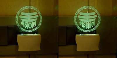 Somil 3D Illusion Effect Mahakal Shiva Multi Colour LED Night Lamp::Pack Of 2 Night Lamp(10 cm, Multicolor)