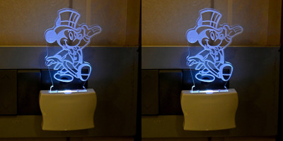 Somil 3D Illusion Effect Mickey Mouse Multi Colour LED Night Lamp::Pack Of 2 Night Lamp(10 cm, Multicolor)