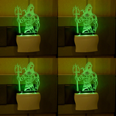 AFAST 3D Illusion Effect Angry Shiv ji Multi Colour LED Night Lamp, Set Of Four Night Lamp(10 cm, Multicolor)