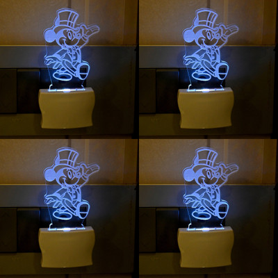 Somil 3D Illusion Effect Mickey Mouse Multi Colour LED Night Lamp::Pack Of 4 Night Lamp(10 cm, Multicolor)