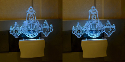 AFAST 3D Illusion Effect Temple Multi Colour LED Night Lamp, Set Of Two Night Lamp(10 cm, Multicolor)