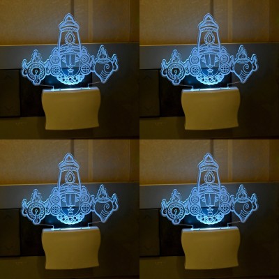 AFAST 3D Illusion Effect Temple Multi Colour LED Night Lamp, Set Of Four Night Lamp(10 cm, Multicolor)