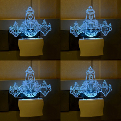 Somil 3D Illusion Effect Temple Multi Colour LED Night Lamp::Pack Of 4 Night Lamp(10 cm, Multicolor)