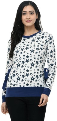 SAAKAA Casual Full Sleeve Printed Women White Top