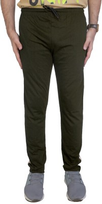 AWACK Solid Men Olive Track Pants