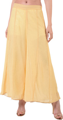 FLOREOS Flared Women Yellow Trousers